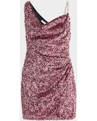 Area - Crystal Strap Sequined Mini Dress - Lyst
