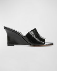 Vince - Pia Leather Wedge Slide Sandals - Lyst
