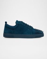 Christian Louboutin - Louis Junior Spikes Low-Top Suede Sneakers - Lyst