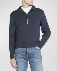 Tom Ford - Wool-Silk Half-Zip Sweater - Lyst