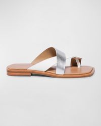 Bernardo - Mixed Leather Toe-ring Slide Sandals - Lyst