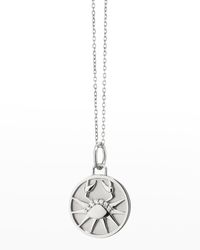 Monica Rich Kosann - Sterling Cancer Zodiac Charm Necklace With Sapphires - Lyst