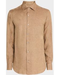 Loro Piana - Andre Long-Sleeve Linen Shirt - Lyst
