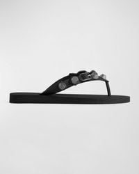 Balenciaga - Cagole Studded Flip Flop Sandals - Lyst