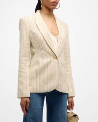 L'Agence - Clementine Striped Single-Breasted Blazer - Lyst