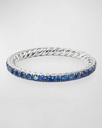 David Yurman - 1.85mm Eden Platinum Sapphire Wedding Band, Size 5.5 - Lyst
