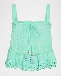 Ramy Brook - Amina Eyelet Tank Top - Lyst