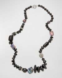 Stephen Dweck - Black Agate, Baroque Pearl And Black Spinel Necklace In Sterling Silver - Lyst