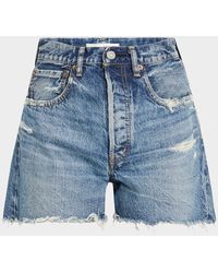Moussy - Manhasset Distressed Denim Shorts - Lyst
