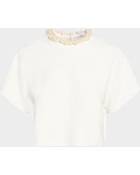 Givenchy - Pearl-Embroidered Crop Top - Lyst