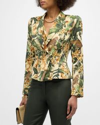 L'Agence - Bethany Jungle Printed Structured Blazer - Lyst
