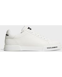 Dolce & Gabbana - Portofino Calf Leather Low-top Sneakers - Lyst