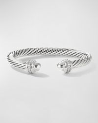 David Yurman - Cable Bracelet With Gemstone And Diamonds In Silver, 7mm - Lyst