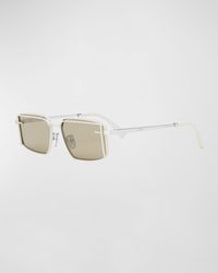 Fendi - Ff Logo Square Metal Alloy Sunglasses - Lyst