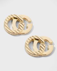 Gucci - GG Running 18k Yellow Gold Stud Earrings - Lyst