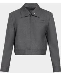 Theory - Cropped Harrington Jacket - Lyst