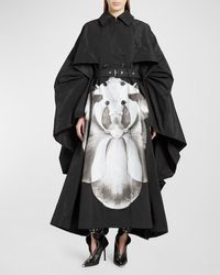 Alexander McQueen - Oversize Belted Trench Coat With Graphic Detail - Lyst