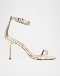 Manolo Blahnik - Chaos Metallic Snakeskin Pumps - Lyst