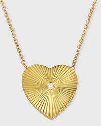 Jennifer Meyer - Mini '70S Heart Necklace With Diamond - Lyst