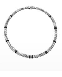 Lagos - Black Caviar Diamond Station Necklace, 16" & 18"l - Lyst
