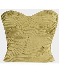 Ulla Johnson - Heleen Satin Strapless Crop Top - Lyst