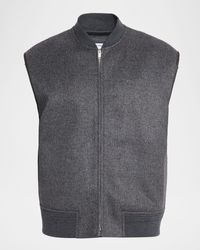 Bottega Veneta - Leather Trim Double-Face Wool Gilet - Lyst
