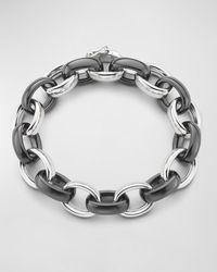 Monica Rich Kosann - Sterling Silver Marilyn Xl Ultra Bracelet With Alternating Ceramic Links, 8"l - Lyst