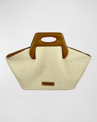 THEMOIRÈ - Dhea Eco-Fabric Straw Top-Handle Bag - Lyst