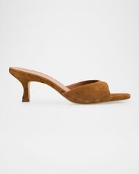 STAUD - 55Mm Brigitte Suede Kitten-Heel Mules - Lyst
