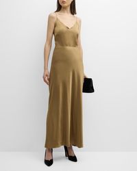 Chloé - X Atelier Jolie V-Neck Sleeveless Silk Maxi Slip Dress - Lyst