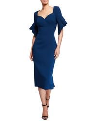 floral cloqué fitted sheath dress by zac posen