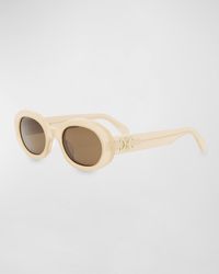 Celine - Triomphe Acetate Oval Sunglasses - Lyst