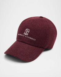 Brunello Cucinelli - Wool And Cashmere Logo Baseball Cap - Lyst