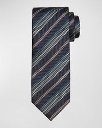Brioni - Silk Textured Stripe Tie - Lyst