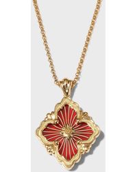 Buccellati - Opera Tulle Pendant Necklace With Big Motif Red And 18k Yellow Gold - Lyst