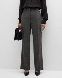 The Row - Gandal Mid-rise Heathered Crepe Wide-leg Pants - Lyst