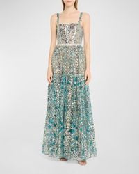 Bronx and Banco - Midnight Sleeveless Sequin Square-Neck Gown - Lyst