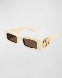 Gucci - Geometric Acetate Rectangle Sunglasses - Lyst