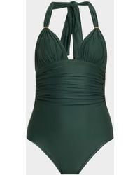 Lenny Niemeyer - Ruched Halter One-Piece Swimsuit - Lyst