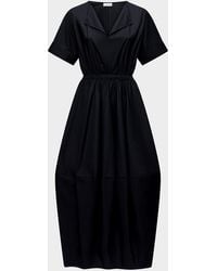 Callas Milano - Beatrice Ruched Cotton Midi Dress - Lyst