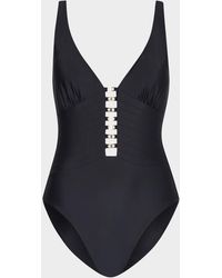 MILLY - Golden Accent One-Piece Swimsuit - Lyst