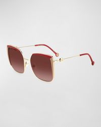 Carolina Herrera - Monogram Square Acetate & Stainless Steel Sunglasses - Lyst