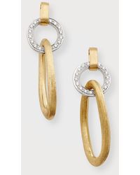 Marco Bicego - 18k Yellow And White Gold Hoop Drop Earrings With Diamonds - Lyst