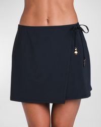 Sunshine 79 - Solid Wrap Mini Skirt Coverup - Lyst