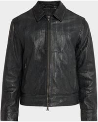 John Varvatos - Apos;S Benjamin Snakeskin-Embossed Leather Jacket - Lyst