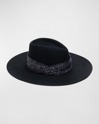 Eugenia Kim - Harlowe Wool Fedora Hat W/ Shimmery Ruched Band - Lyst