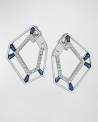 Kavant & Sharart - 18k White Gold Sapphire And Diamond Angular Earrings - Lyst