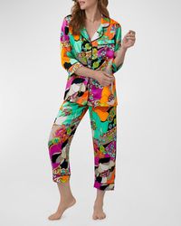 Trina Turk x Bedhead Pajamas - Cropped Floral-Print Silk Pajama Set - Lyst