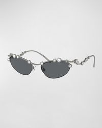 Swarovski - Constella Crystal Embellished Metal Cat-Eye Sunglasses - Lyst