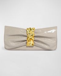 Alexis - Ruched Metal Patent Convertible Shoulder Bag - Lyst